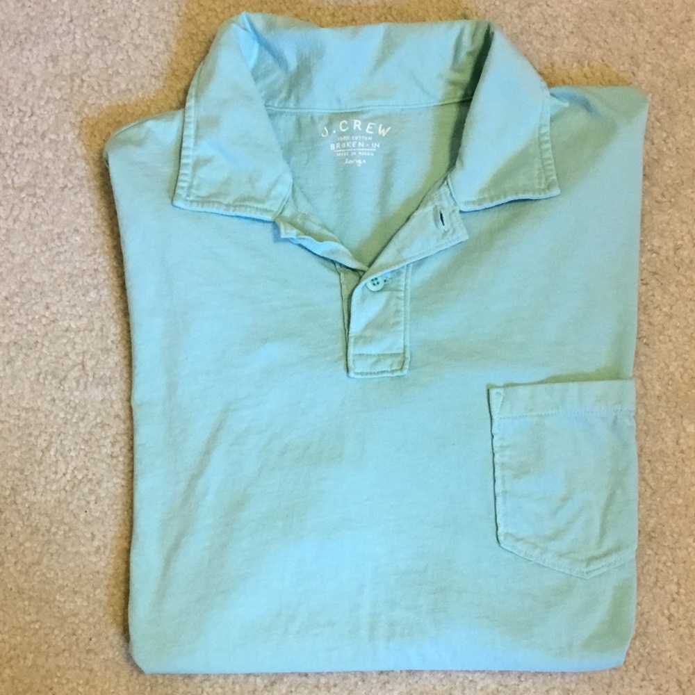 J Crew Polo Short Sleeve Teal Size Large